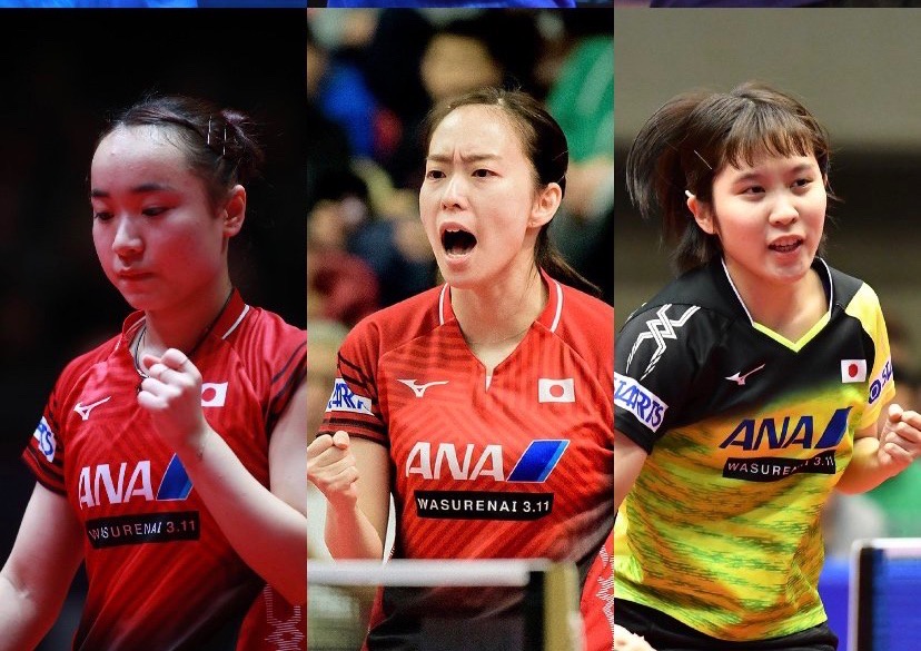 日本乒乓球队女队参赛阵容。